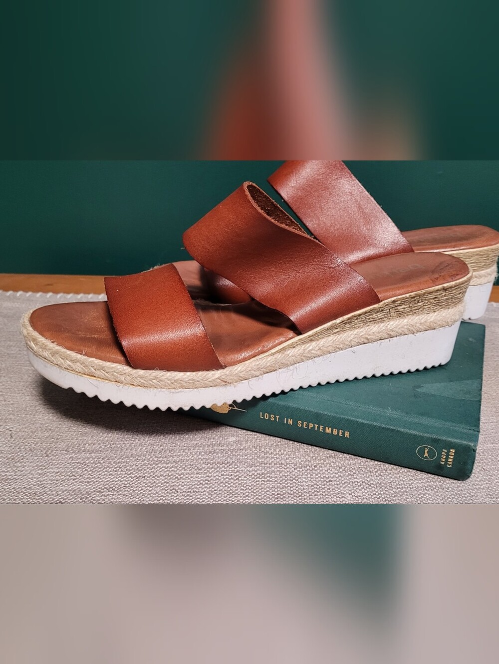 💛2 for $20💛 Bundle and save Brown Leather Espadrille Wedge Sandals